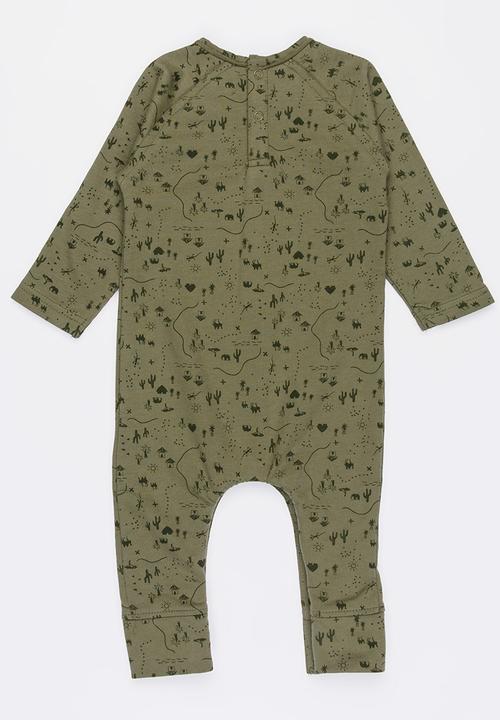 MINOTI - Cactus loop back romper - khaki