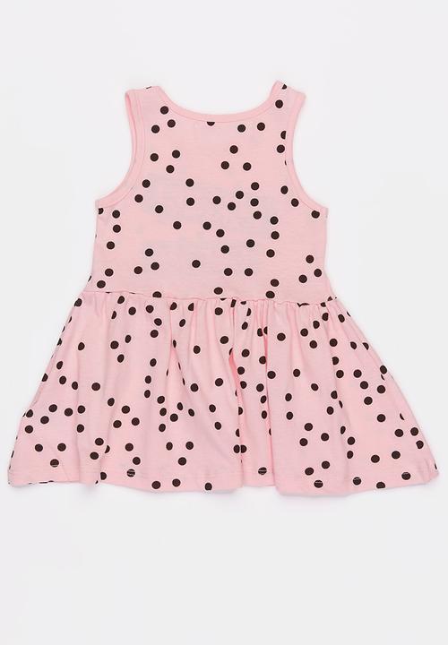 MINOTI - Basic Polka Dot AOP Slogan Dress Multi-colour