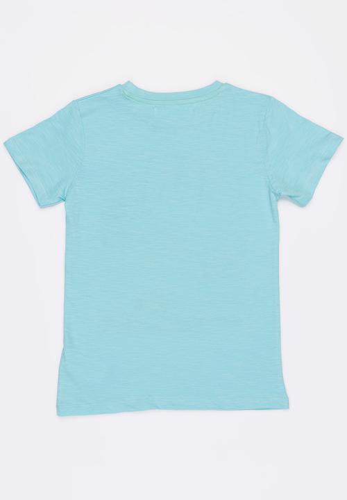 MINOTI - Keywest Photo Print Slub Marl Tee Aqua