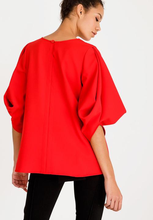 ERRE - Draped Sleeve Blouse Red