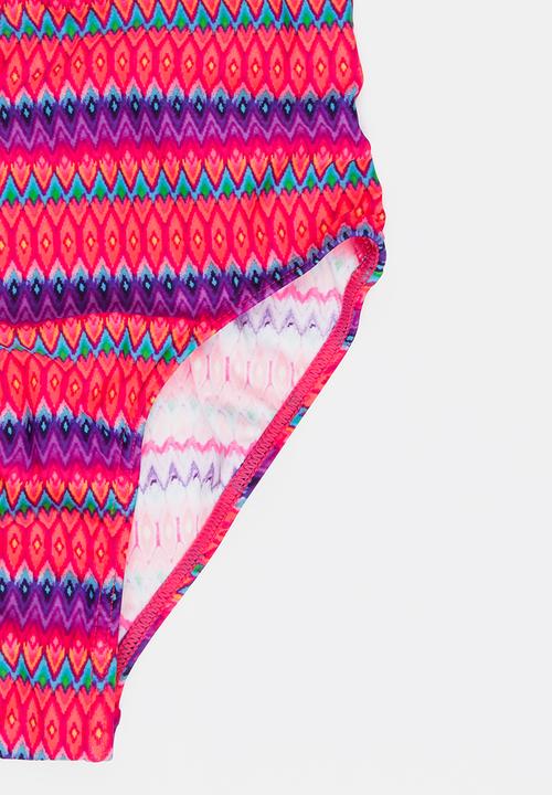 Sun Things - Neon Zig Zag One Piece Dark Pink