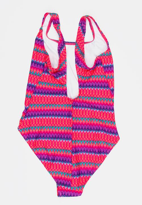 Sun Things - Neon Zig Zag One Piece Dark Pink