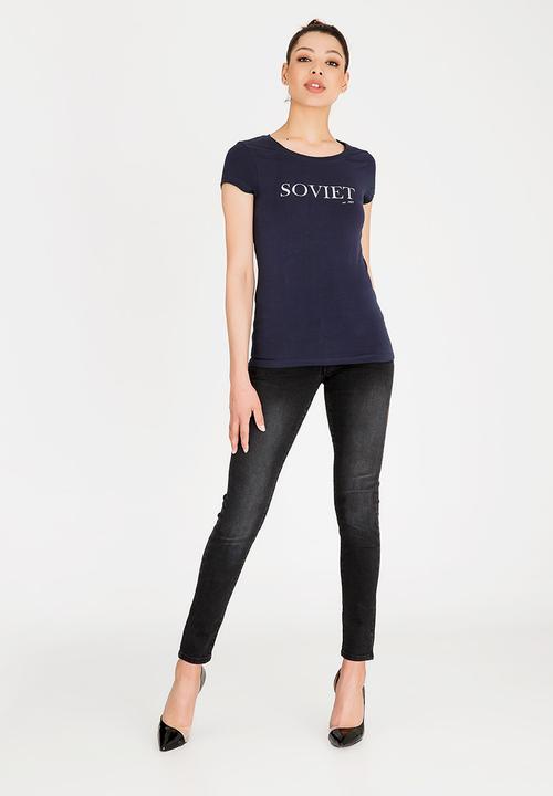 SOVIET - Paulina crew neck tee  - navy