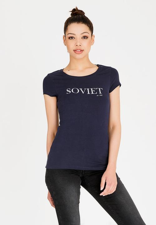 SOVIET - Paulina crew neck tee  - navy