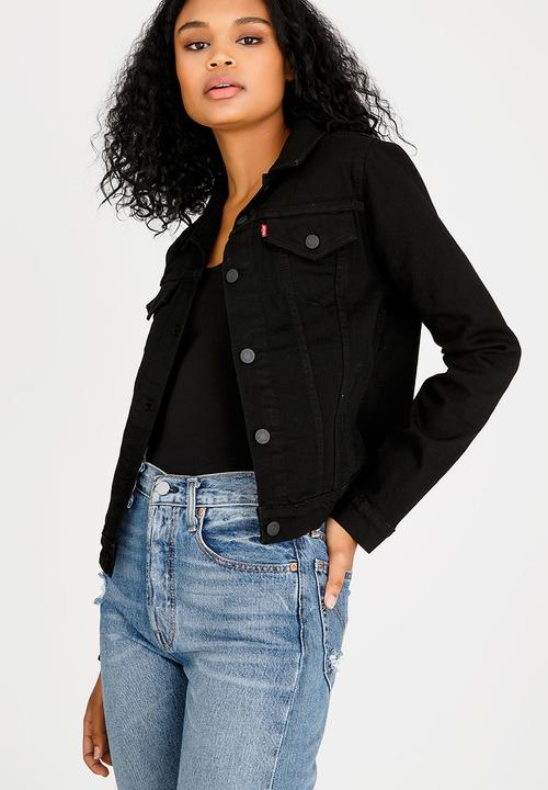 levi's black trucker jacket womens 