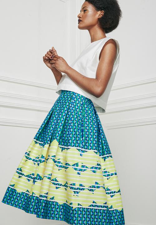 Chulaap - Optical Print 50s Skirt Multi-colour