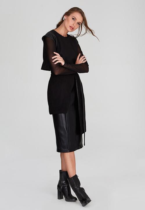 DAVID by David Tlale - Muso Layered Skirt Black
