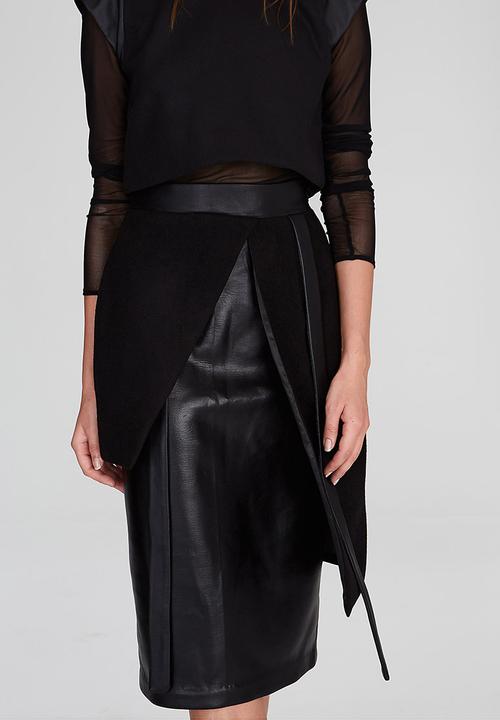 DAVID by David Tlale - Muso Layered Skirt Black
