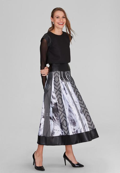 DAVID by David Tlale - Tshidi Pleated Skirt Mid Grey