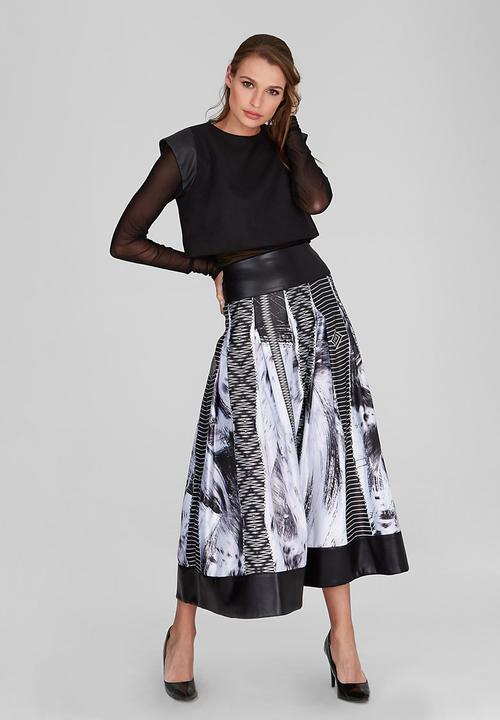 DAVID by David Tlale - Tshidi Pleated Skirt Mid Grey