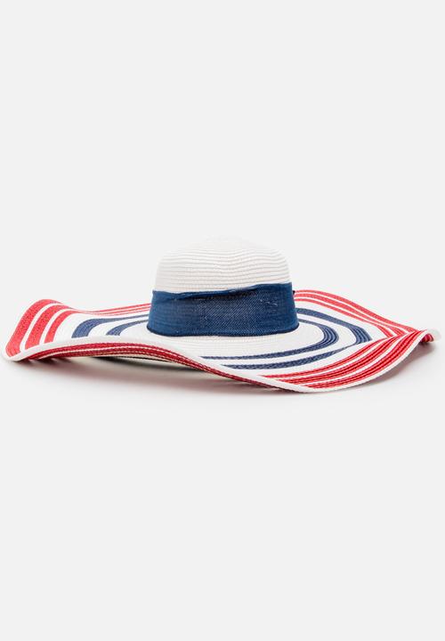 STYLE REPUBLIC - Wide Brim Stripe Hat Multi-colour