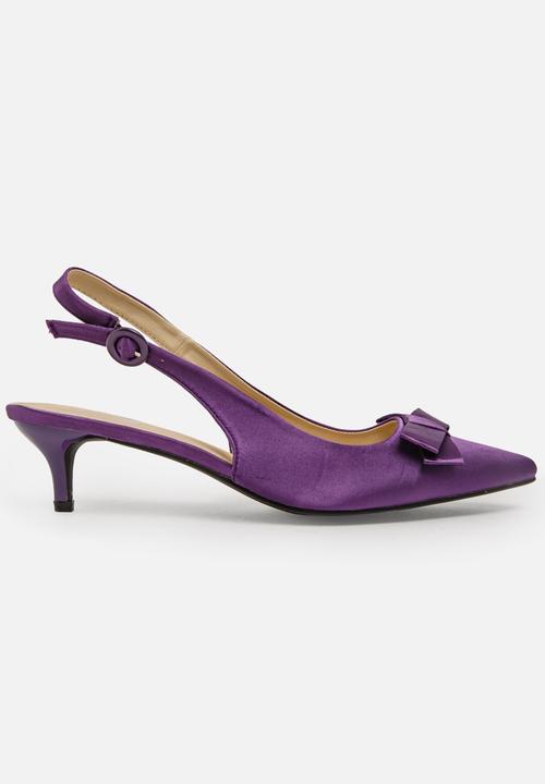 STYLE REPUBLIC - Satin Bow Slingback Mid Purple