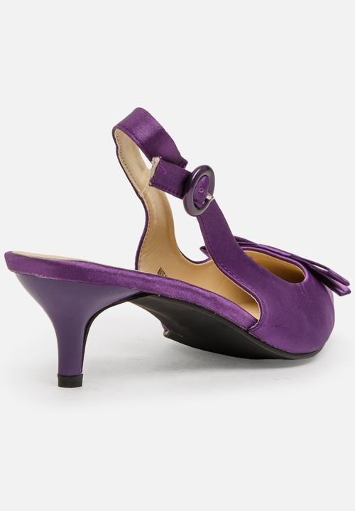 STYLE REPUBLIC - Satin Bow Slingback Mid Purple