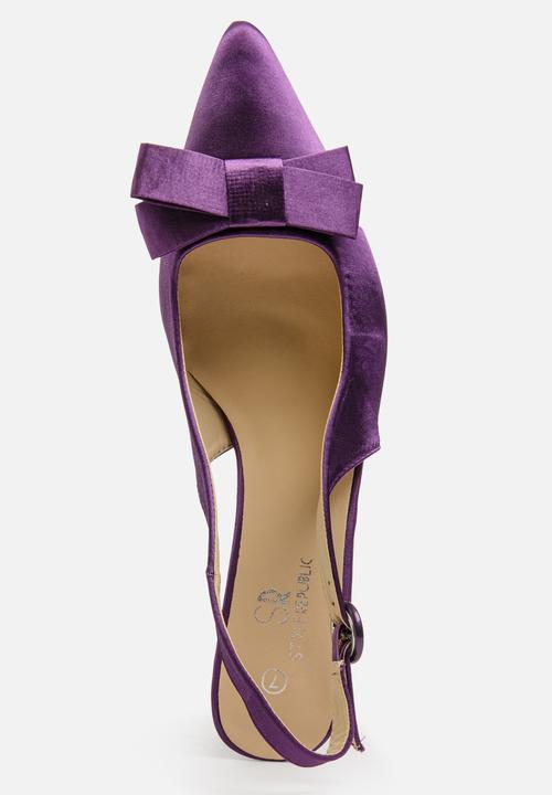 STYLE REPUBLIC - Satin Bow Slingback Mid Purple