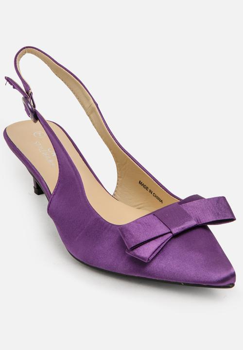 STYLE REPUBLIC - Satin Bow Slingback Mid Purple