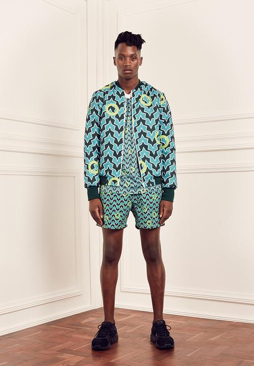 Fundudzi by Craig Jacobs - Afro Digi Print -Shirt Green