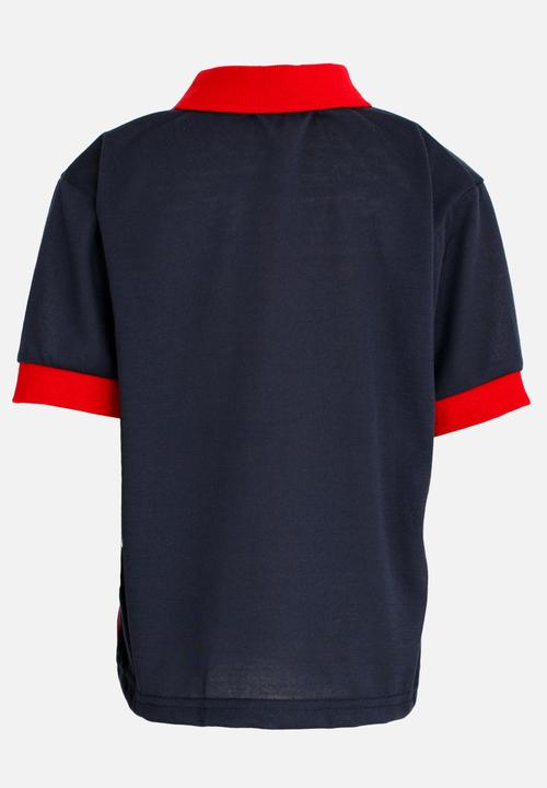 Twin Clothing - Printed Stripe Golfer T-shirt Red