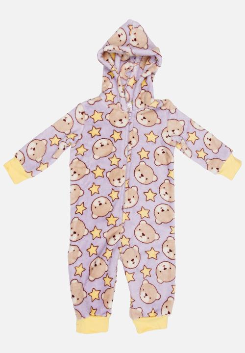 Twin Clothing - Bear Printed Onesie Multi-colour