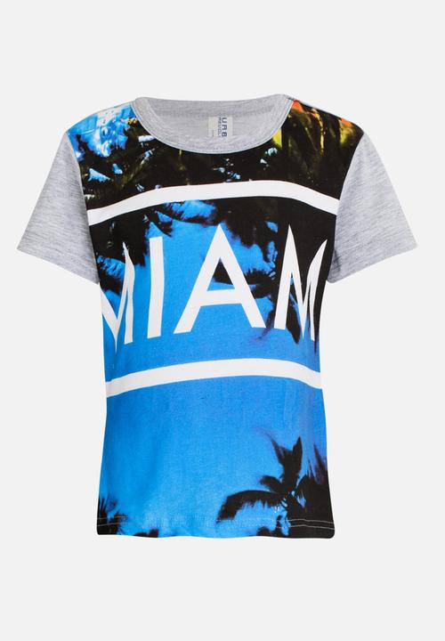Twin Clothing - Miami Printed T-shirt Grey