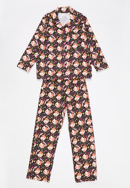 Twin Clothing - Girls Flannel PJ Set Multi-colour