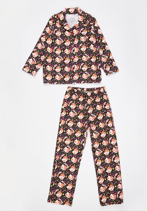 Twin Clothing - Girls Flannel PJ Set Multi-colour