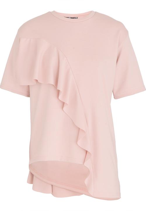 STYLE REPUBLIC - Oversized Frill T-shirt Pale Pink