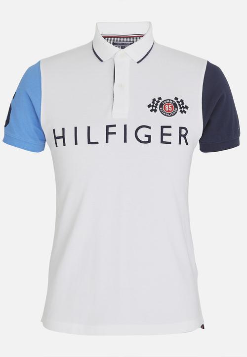 Tommy Hilfiger - Colour Block Badge Slim Polo White