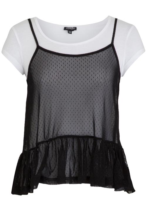 c(inch) - Two-piece T-shirt Top Black