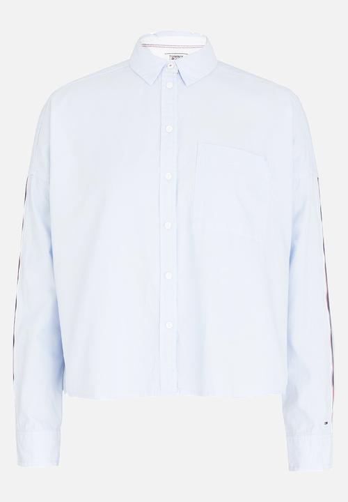 Tommy Hilfiger - Oversized Tape Detail Shirt Pale Blue