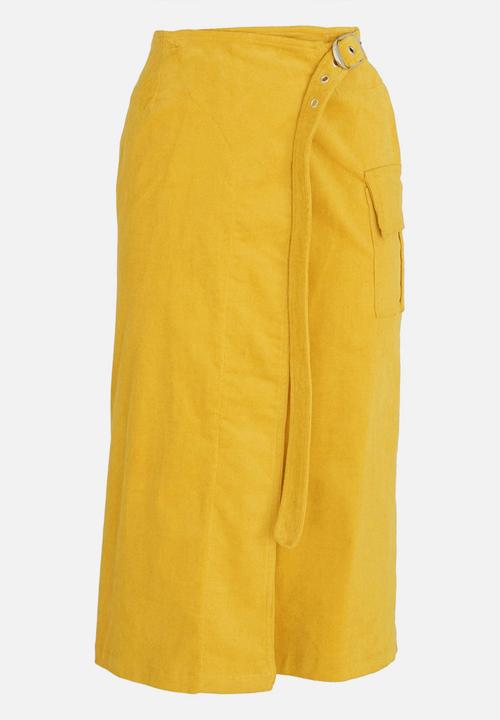 Thebe Magugu - Corduroy Wrap Skirt Yellow
