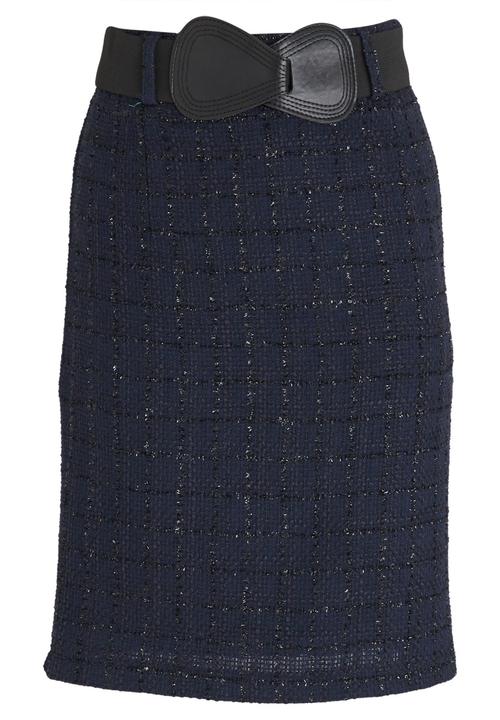 edit - Tweed Metallic Skirt Navy