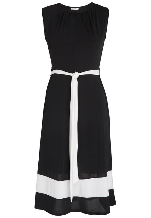 edit - Colourblock Flared Dress Black and White