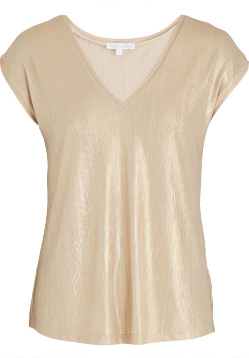 Kate Jordan - Shimmer V-neck Top Gold