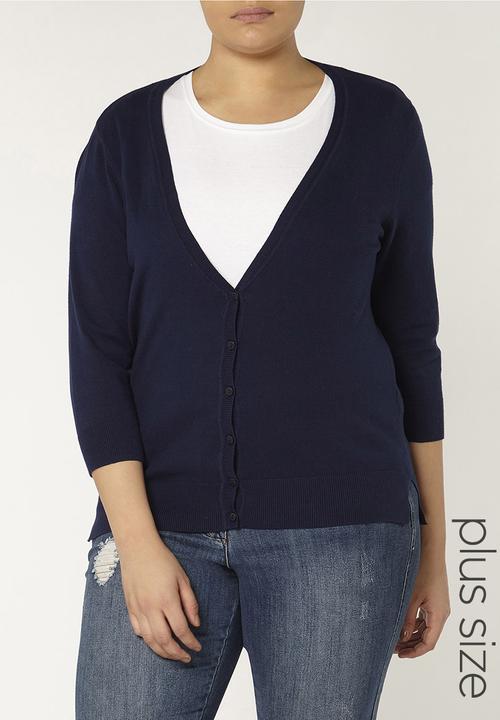 EVANS - Button Through Cardigan Navy