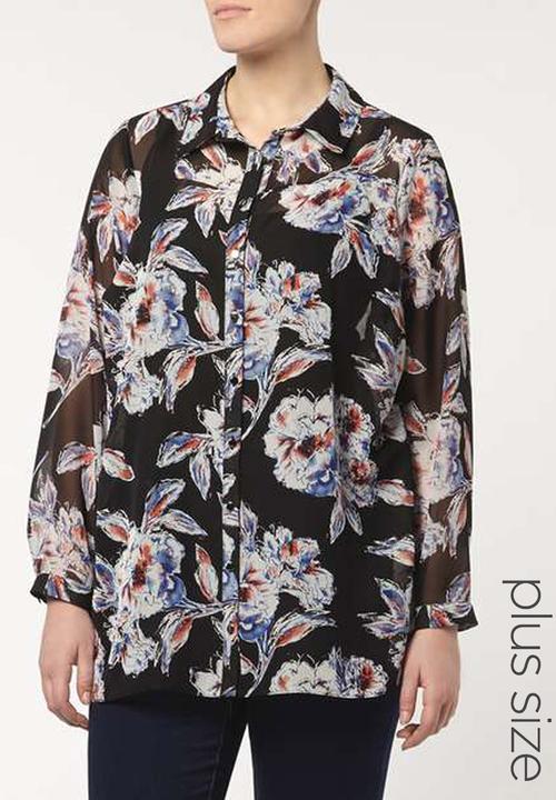 EVANS - Floral Print Shirt Multi-colour