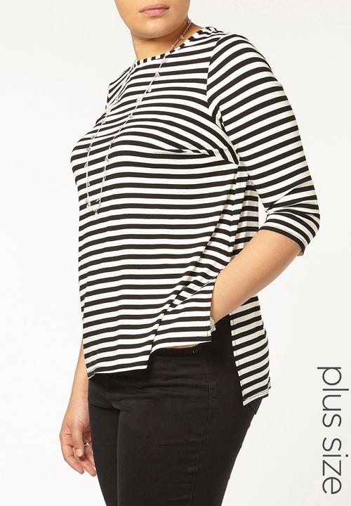 EVANS - Striped Top Black and White