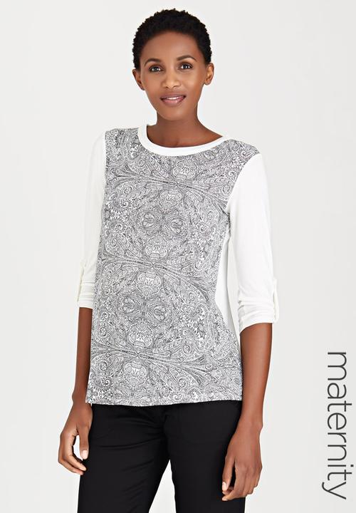 Cherry Melon - Contrast Paisley Top Black and White