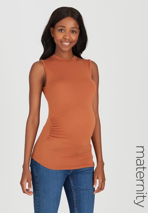edit Maternity - High-Neck Top Mid Brown