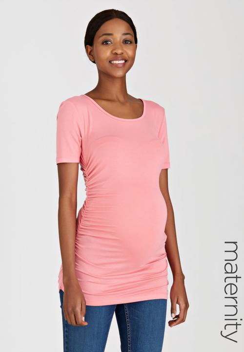 Cherry Melon - Side Gauge Short Sleeve Top Coral