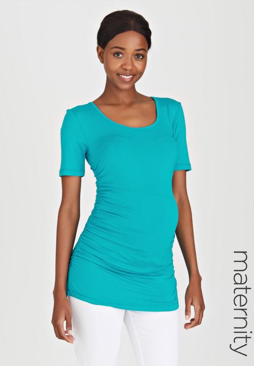Cherry Melon - Side Gauge Short Sleeve Top Blue