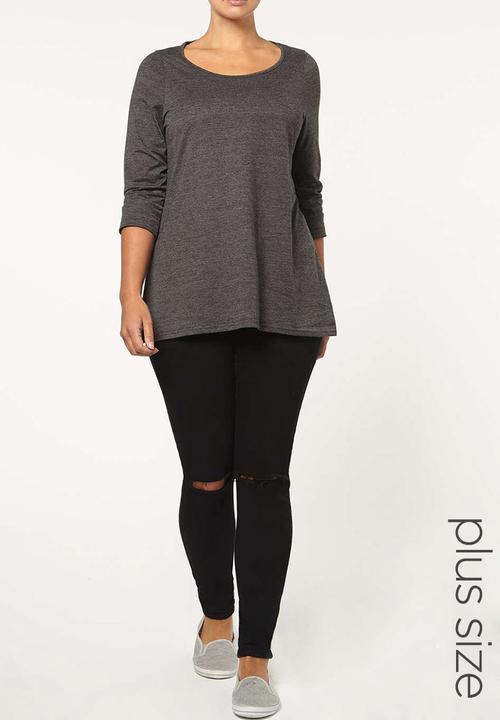 EVANS - 3/4 Sleeve T-shirt Dark Grey