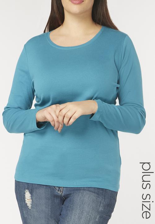 EVANS - Basic Long Sleeve Tee Aqua