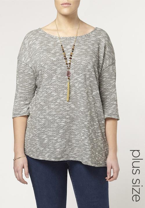 EVANS - Knitted Top Black and White
