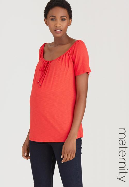 Cherry Melon - Off The Shoulder Top Red