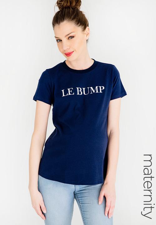edit Maternity - Le Bump Slogan T-shirt Navy