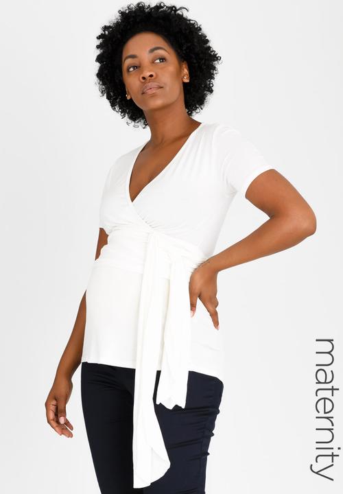 edit Maternity - Wrap Around Top Cream