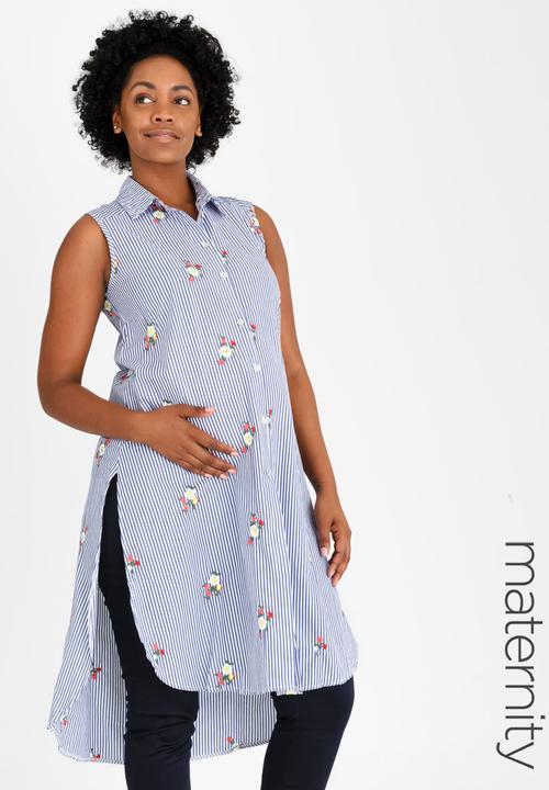 edit Maternity - Sleeveless Longer Length Blouse Multi-colour