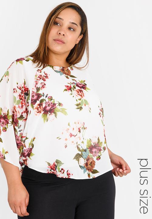 edit Plus - Overlay Printed Blouse Multi-colour