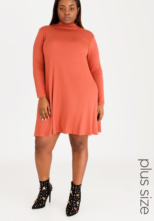 turtleneck fit and flare dress