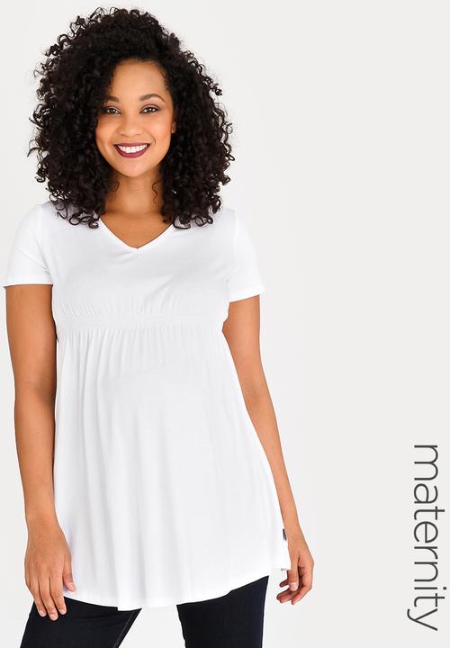 Cherry Melon - Basic Underbust Smock Top White